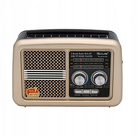 Радіоприймач акумуляторний Golon RX-BT978S MP3+USB+MicroSD+Bluetooth із сонячною батареєю (3_05218)