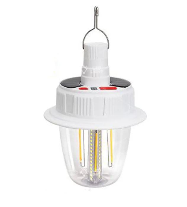 Ліхтар-лампа кемпінговий RIAS PLD-T38 COB+SMD (RGB) із сонячною панеллю та підвісним гачком 2x18650 (3_05219), фото 1