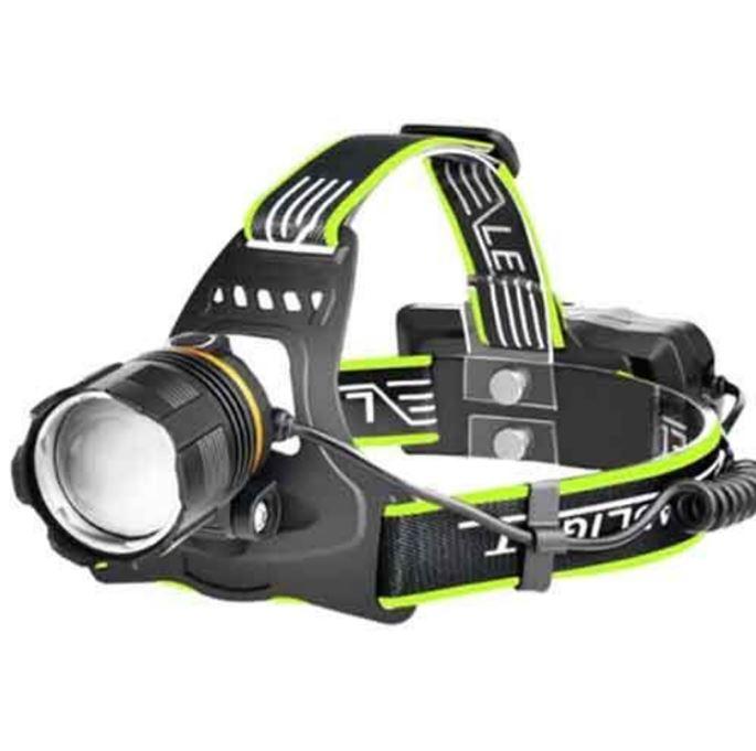 Налобний ліхтарик Bailong BL-A13-3-P360 Zoom акумуляторний 3x18650 Type-C Black-Green (3_05226)