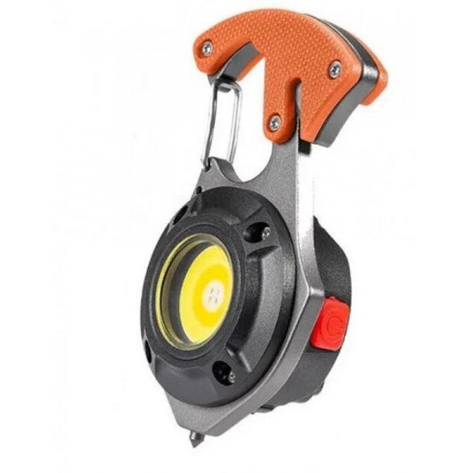 Портативний LED ліхтарик RIAS W5143-COB акумуляторний мультитул з відкривачем та карабіном Type-C (3_05281), фото 1