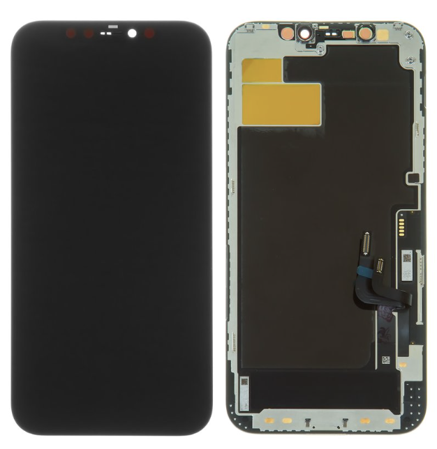 Дисплей (екран) для iPhone 12/12 Pro, чорний, оригінал PRC переклеєне скло, фото 1