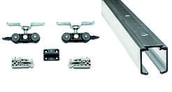 Розсувна система VILLES 2210/B на 1 полотно вагою до 60 кг + Напрямна не анодована 200 см