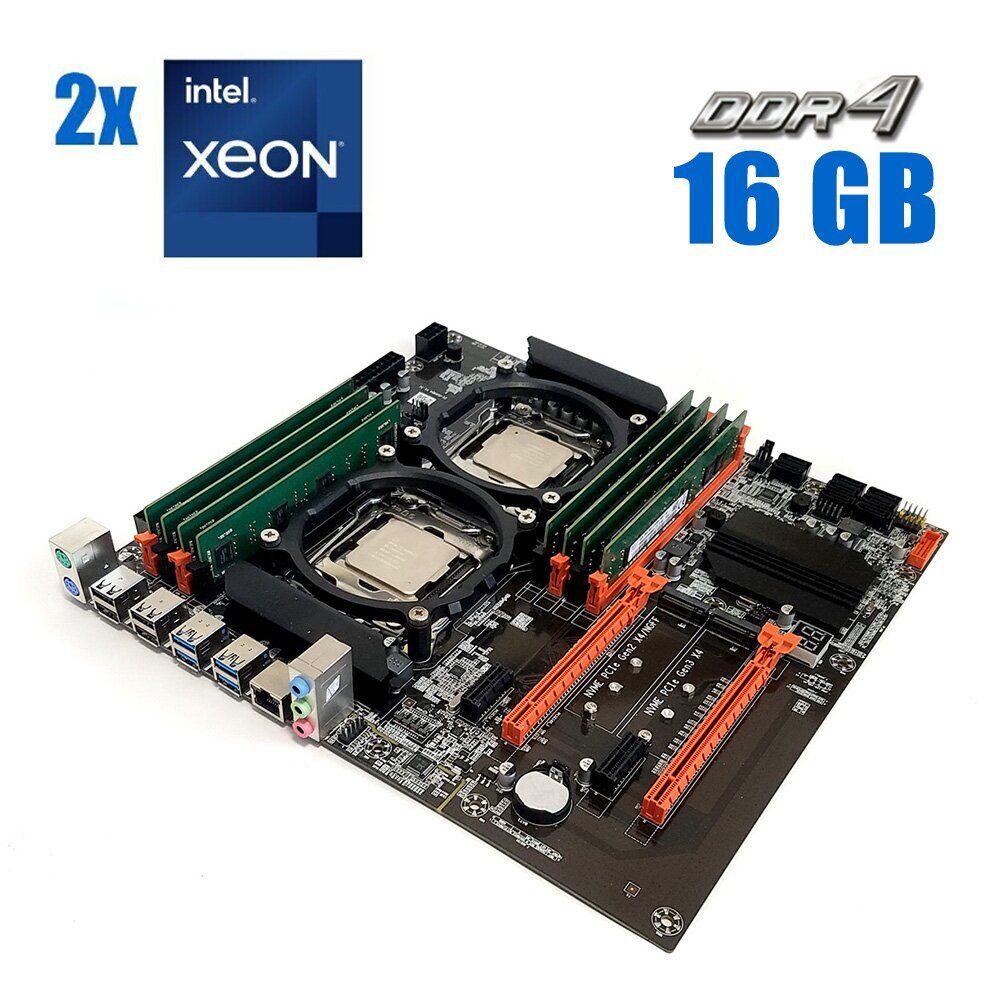 Комплект: Материнська плата ZX-DU99D4_V1.31 + 2x Intel Xeon E5-2680 v4 (14 (28) ядер по 2.4 - 3.3 GHz) + 16 GB DDR4