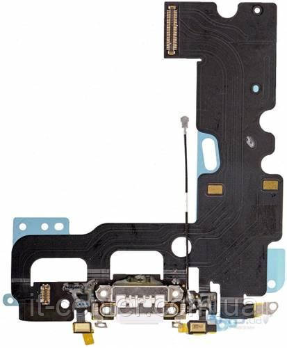 Шлейф (Flat cable) iPhone 7 з роз'ємом зарядки, з мікрофоном білий