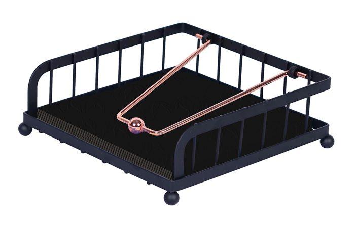 Серветниця з нержавіючої сталі чорна із золотою фурнітурою Berlinger Haus BLACK ROSE Collection BH 6768, фото 1