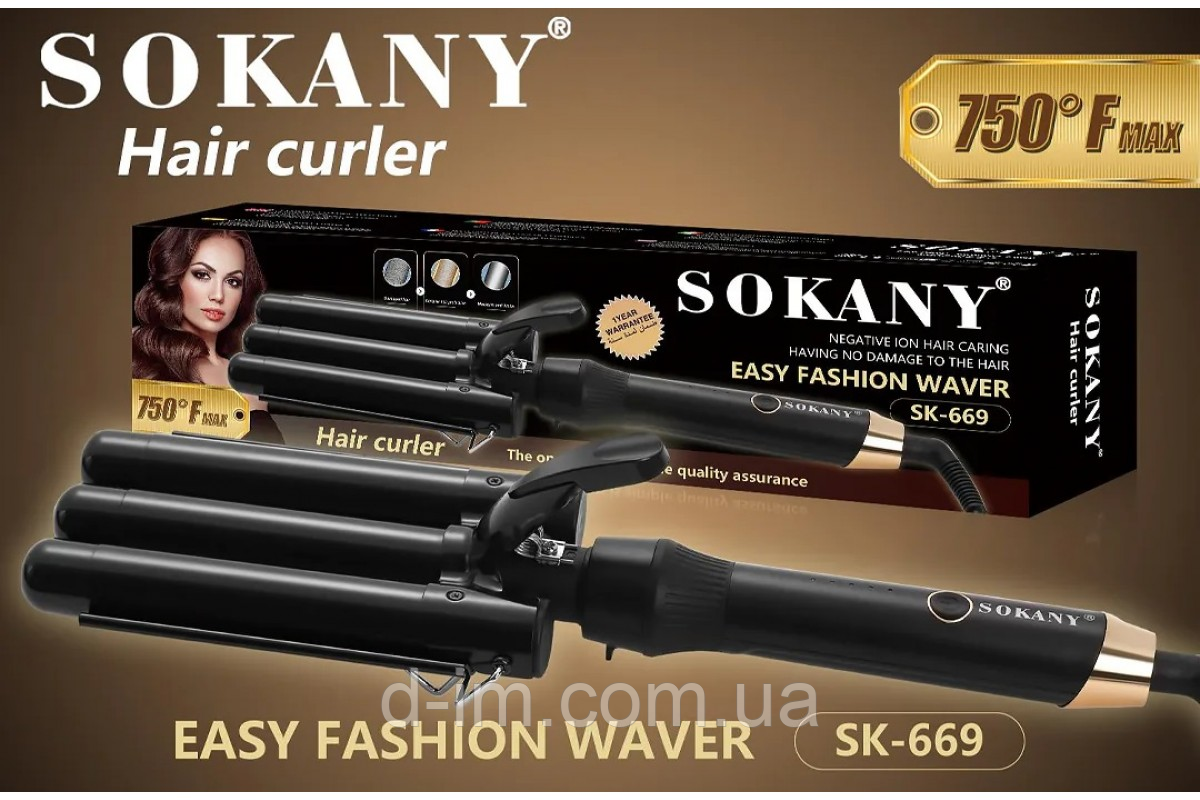 Плойка 3 хвилі SOKANY CL/SK-669