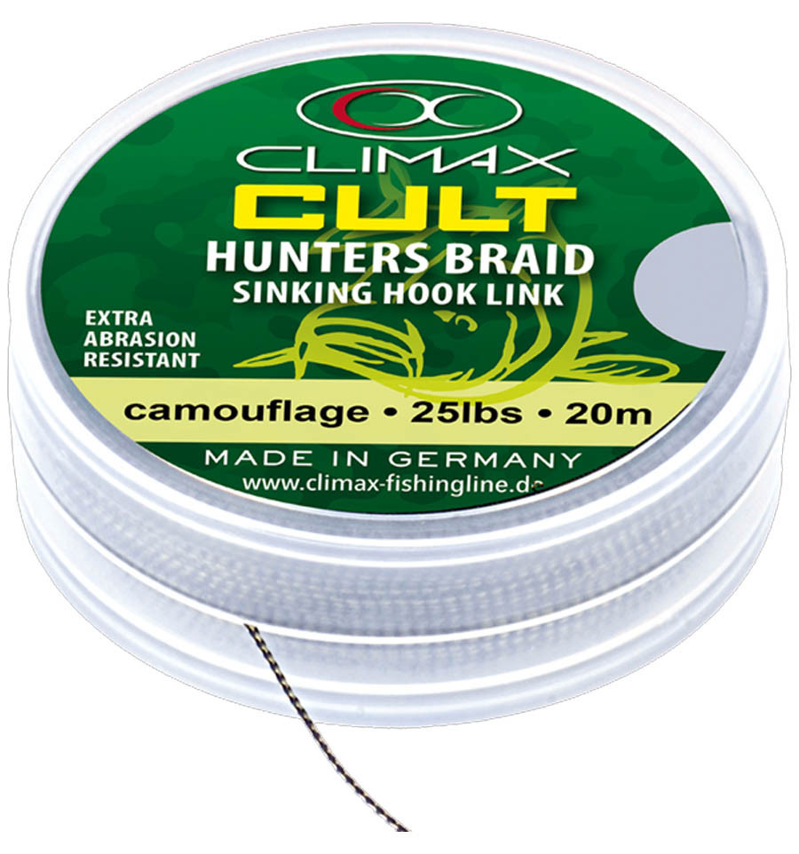 Повідцевий матеріал Climax CULT Hunter's Braid sinking, 20 m іл (silt), 30,0 lb