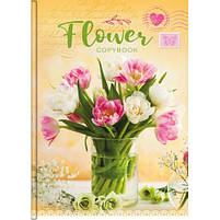 Зошит А5 96 арк клітинка тв палітурка лам серія Квіти Міста Асорті, фото 8