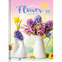 Зошит А5 96 арк клітинка тв палітурка лам серія Квіти Міста Асорті, фото 9