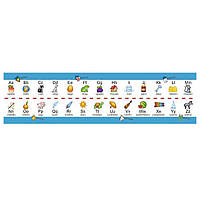 Картонна закладка-шпаргалка Англійська абетка 147921 для учнів 1-2 класів