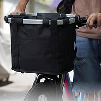 Велосумка на руль с ручками, 3 кармана, до 5 кг / Сумка-корзинка для велосипеда / Сумка на руль велосипеда