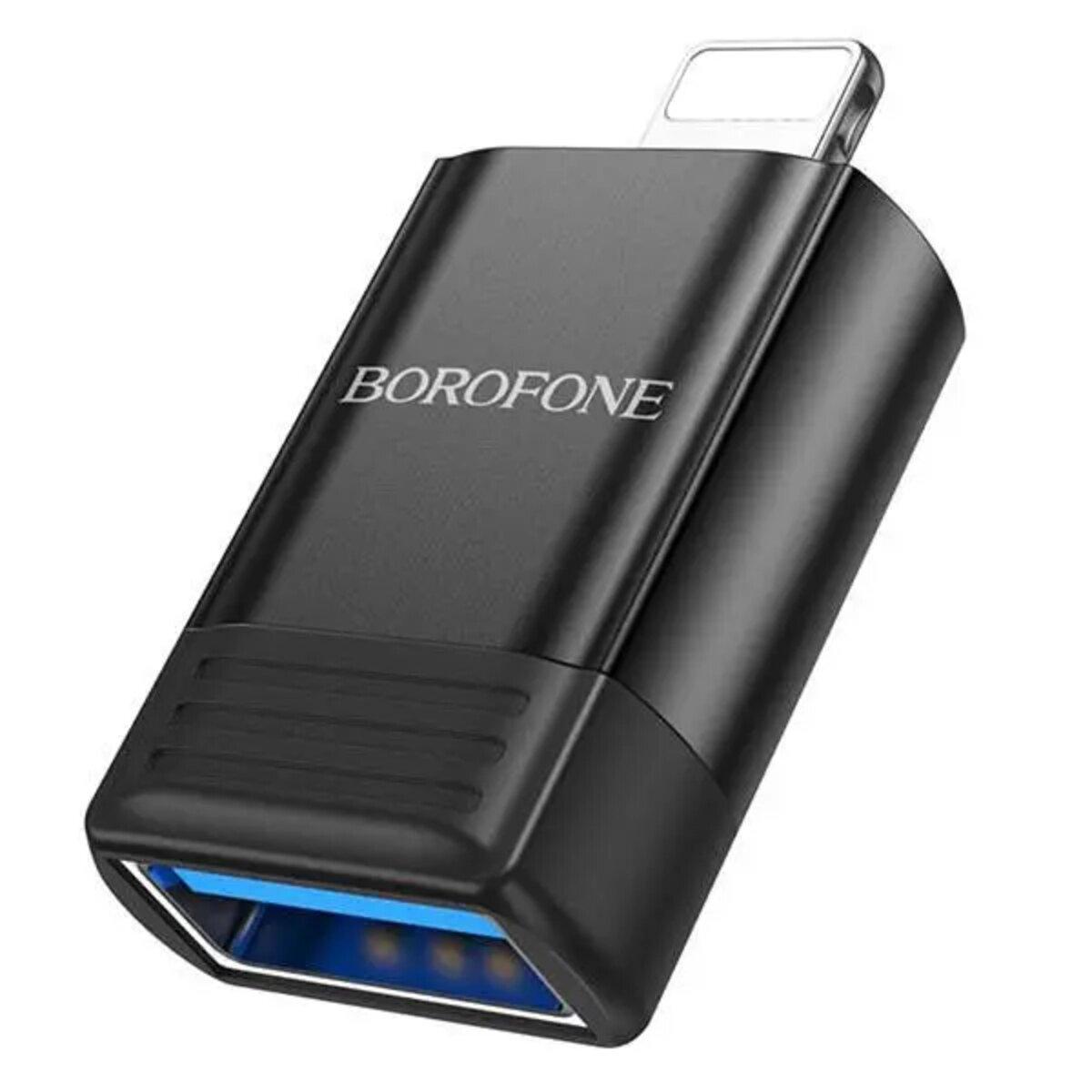Адаптер BOROFONE BV18 iP male to USB female USB2.0 adapter Black, фото 1