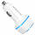 Автомобільний зарядний пристрій BOROFONE BZ14 Max dual port ambient light car charger White, фото 3