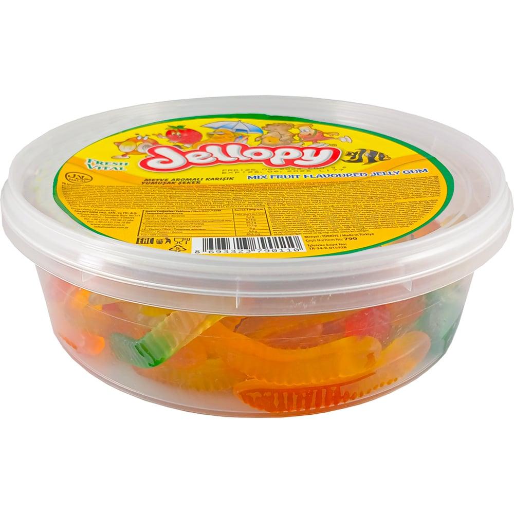 Жувальний мармелад "Чев'ячки" Jellopy 600г (банка)