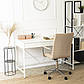 Білий письмовий стіл на ніжках Ally 123х60 см на металевому каркасі в кімнату, фото 4