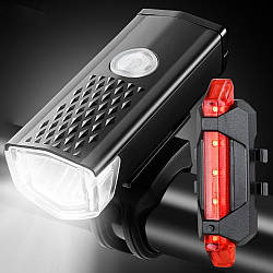 Фара велосипедна передня + задня від USB / Фари на велосипед / Велофари / Ліхтарі на велосипед
