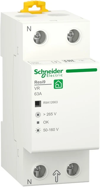 Реле напруги RESI9 63A, 1P+N, 230 В, 50 Гц