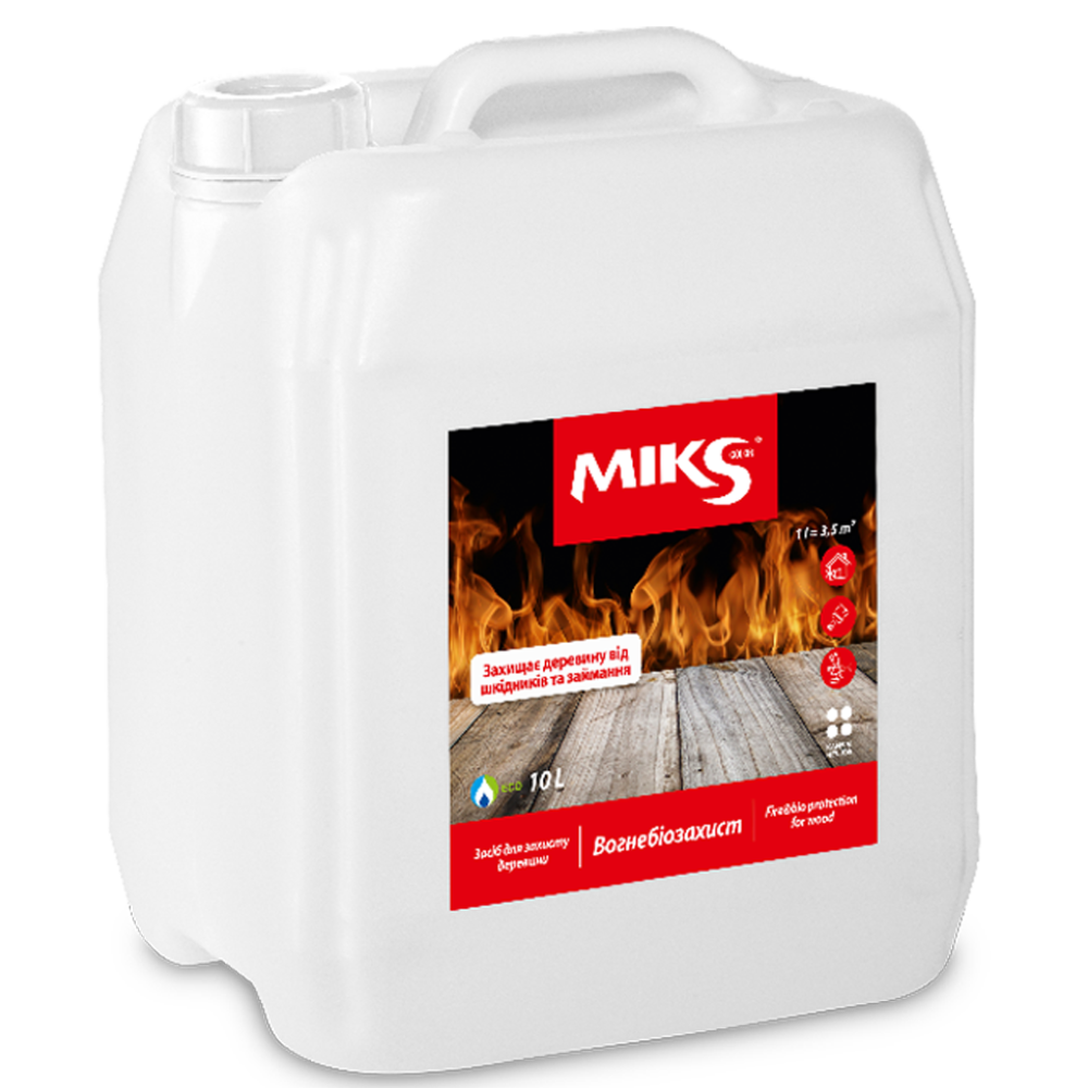 Вогнебіозахист для деревини MIKS, 5л