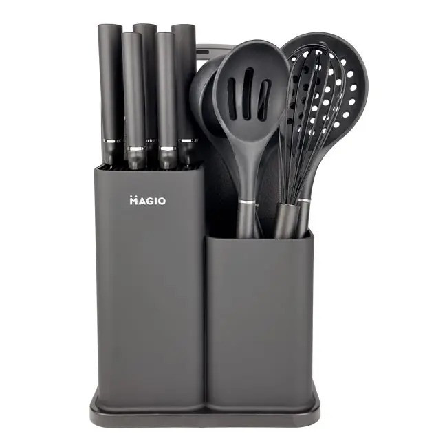 Набір кухонного приладдя силіконовий 12 предметів MAGIO MG-1097B Black (Niz15008)