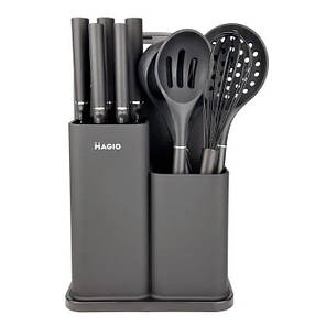 Набір кухонного приладдя силіконовий 12 предметів MAGIO MG-1097B Black (Niz15008), фото 1