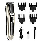 Машинка для стрижки волосся, 4 насадки GM-6069 / Акумуляторна машинка для стрижки / Чоловічий тример, фото 10