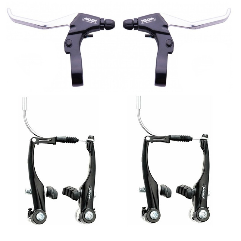 Гальма велосипеда обідні V-brake Artek Т210DG + ручки 483D чорні