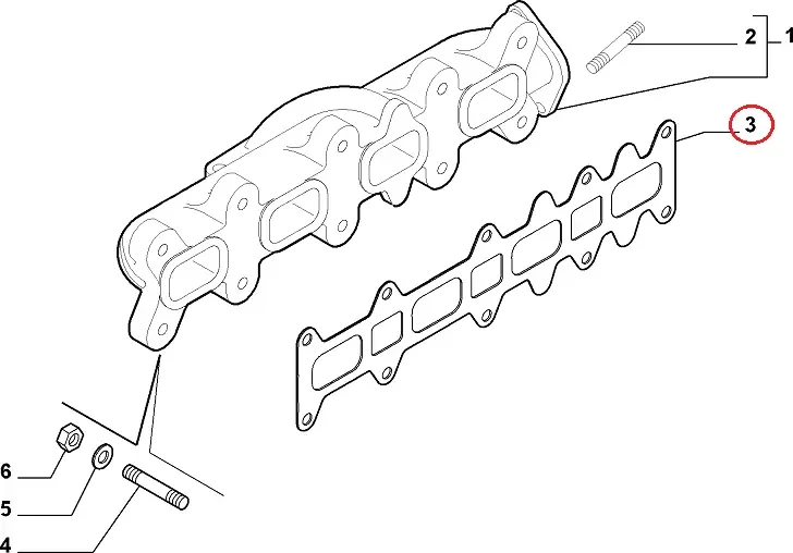 Прокладка випускного колектора Fiat Ducato 250 (2006-2014) 2.3JTD, 500376626, фото 1