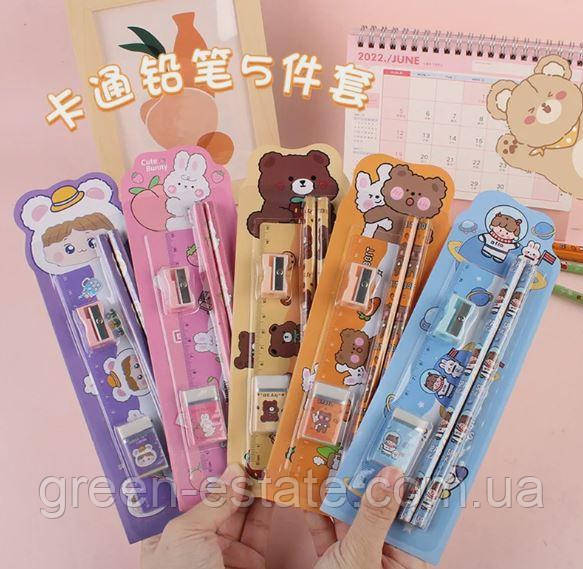 Набір канцелярський (олівці, точилка, стирачка)