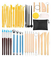 Набір інструментів для роботи з полімерною глиною, гіпсом, пластиліном, тестом 42 предметів
