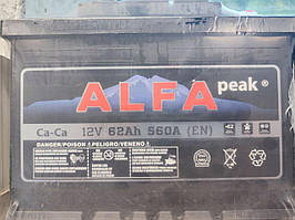Акумулятор ALFA 6СТ-62-АЗ (0) правий плюс