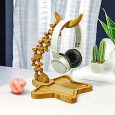 Підставка для навушників з лотком подарунок на робочий стіл Зорі Органайзер для столу
