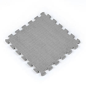 Підлога-пазл плюшевий м'який 30х30х1см 1шт, килимок-пазл з ворсом, модульний килим з плюшевим покриттям, Сірий