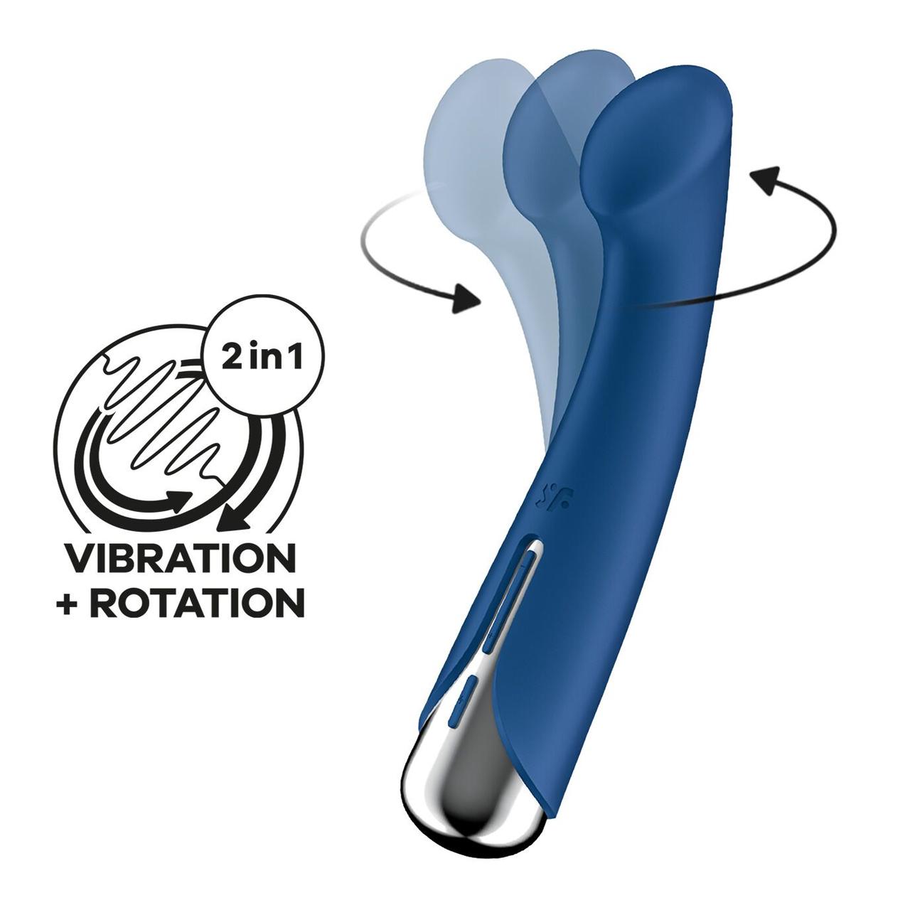 Вібратор для точки G із обертанням Satisfyer Spinning G-Spot 1 Blue, 16,5х3,5 см.