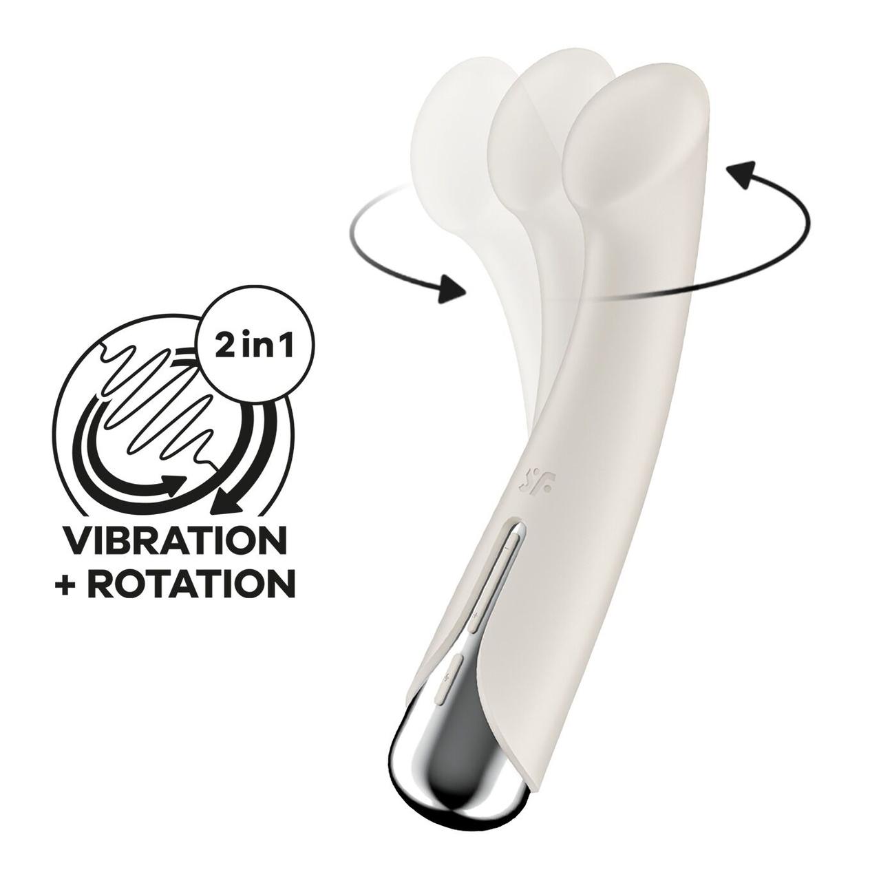 Вібратор для точки G із обертанням Satisfyer Spinning G-Spot 1 Beige, 16,5х3,5 см.