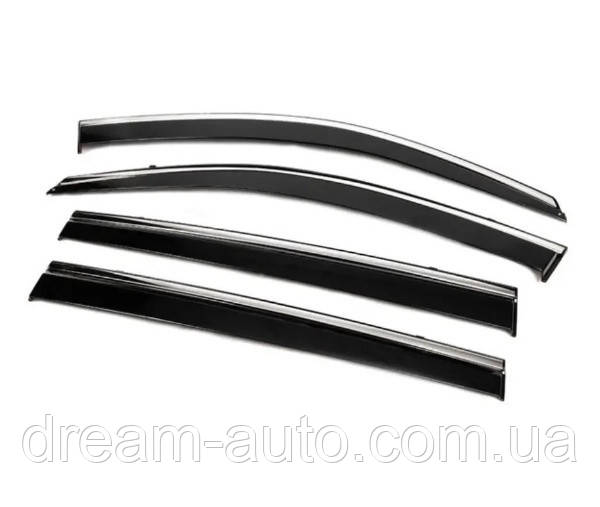 Дефлектори вікон Toyota Highlander 2020 з хром молдингом, фото 1