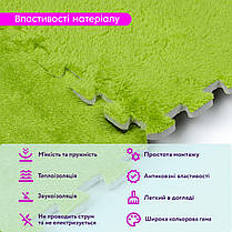 Підлога-пазл 30*30*1см настил для підлоги плюшевий салатовий SW-00002094, фото 6