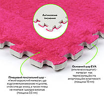 Підлога пазл 30*30*1см підлогове покриття настил для підлоги плюшевий пазл рожевий SW-00002092, фото 4