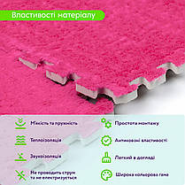 Підлога пазл 30*30*1см підлогове покриття настил для підлоги плюшевий пазл рожевий SW-00002092, фото 5
