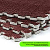 Підлога пазл 30*30*1см підлогове покриття настил для підлоги плюшевий пазл коричневий SW-00002082, фото 8