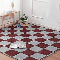 Підлога пазл 30*30*1см підлогове покриття настил для підлоги плюшевий пазл коричневий SW-00002082, фото 2