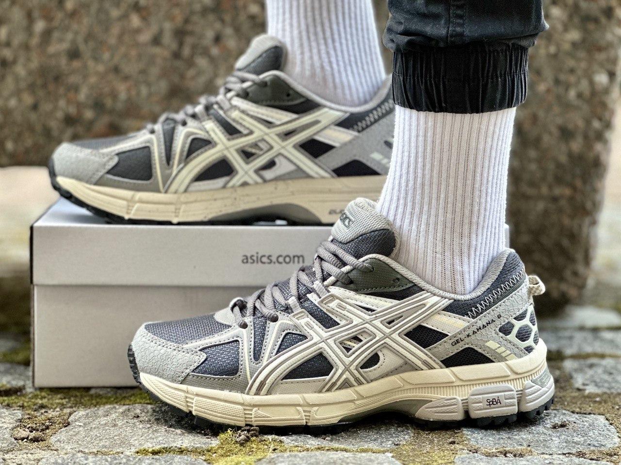 Чоловічі кросівки Asics Gel-Kahana Beige Gold Black Бежеві Асикс повсякденні текстиль демісезон Індонезія