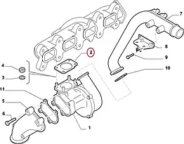 Прокладка турбіни впускна Iveco Daily E6 (2014-...) 2.3hpi, 500378462
