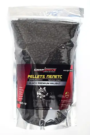 Пеллетс для риболовлі, пелетс короповий, пелетс Carp Black Premium Halibut (преміум класу) 8 мм 900гр, фото 1