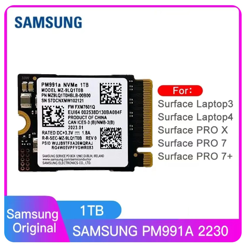 SSD Диск Samsung PM991A 1 TB M.2 NVMe 2230 Gen3x4 ССД для PC