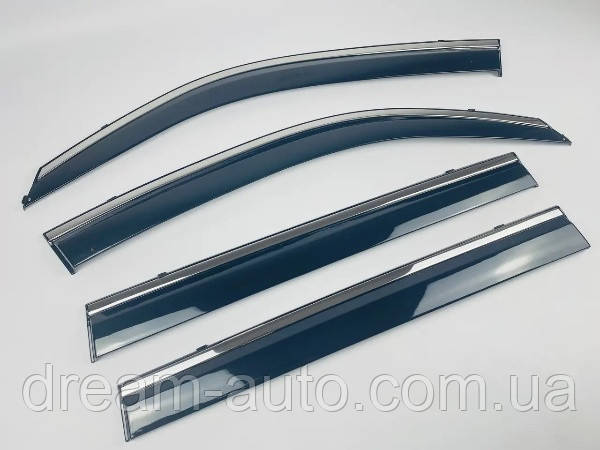 Дефлектори віконToyota Land Cruiser 200, Lexus LX 570 2007-2019 з хром молдингом