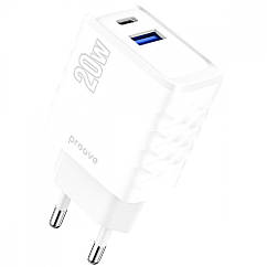 СЗУ Proove Speed Surge 20W (USB + Type-C) white