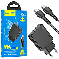 МЗП Hoco N37 PD20W+QC3.0 (1Type-C) + Type-C/Type-C чорний