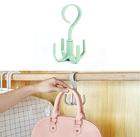 Багатофункціональна вішалка-гачок для сумок у шафу, гардероб, органайзер для речей (зелений)