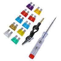 Набір автомобільних запобіжників + індикатор №F-14909 блістер (480),Набір авто запобіжників