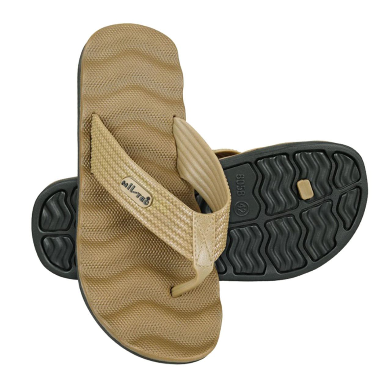 В'єтнамки MIL-TEC Combat Sandals/ Повсякденні якісні в'єтнамки/ Чоловічі шльопанці для пляжу/ Тактичні шльопанці Койот